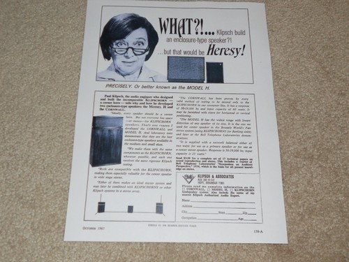 Klipsch heresy speaker - heresy, ad