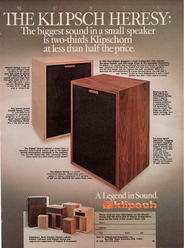 Klipsch heresy speakers - klipsch,